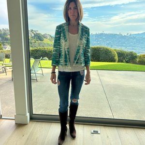 Maje Cropped Size 38 Tie Dye Jacket